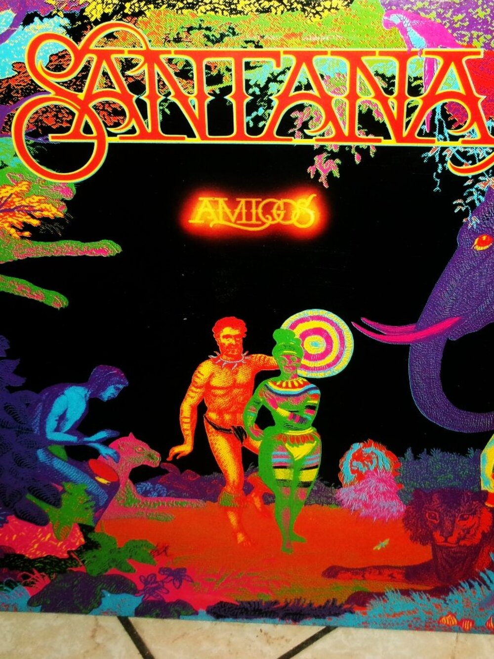 santana amigos mint 1976 mint 1976 gatefold lp - latin guitar rock europa gitano